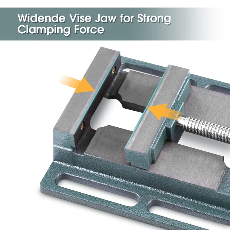 Ejoyous 6-Inch Drill Press Vise Cast Iron Drill Press Vice Industrial Heavy Duty Machine Vise Bench Clamp Vise for Milling, Drilling, Woodworking and Machinery Maintenance - Image 2
